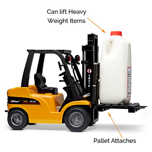 Deals Jumbo Remote Control Forklift 13 Inch Tall 8 Channel Full Functional Professional RC Forklift Construction Toys High Powered Motors 1:10 Scale – Heavy Metal – (TR-216) - Hands-On Tractor Play Collection