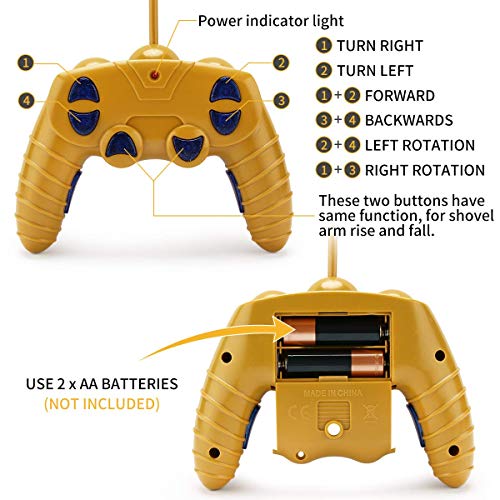 Remote Control Construction Toy – RC Bulldozer 1/24 Front Loader RC Tractor Vehicles With 2 Rechargeable Batteries Pretend Construction Playset Toys For 3 4 5 6 Years Old Boys Girls Kids Gift - Hands-On Tractor Play Collection