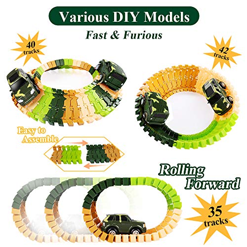New Dinosaur Train Toys For Kids Longer Track 6 Realistic Jurassic Dino Figures 2 Electric Toy Car Twisted Flexible Train Track Set For Toddlers Boys & Girls 3 4 5 6 7 Years - Creative Track-Building Edition