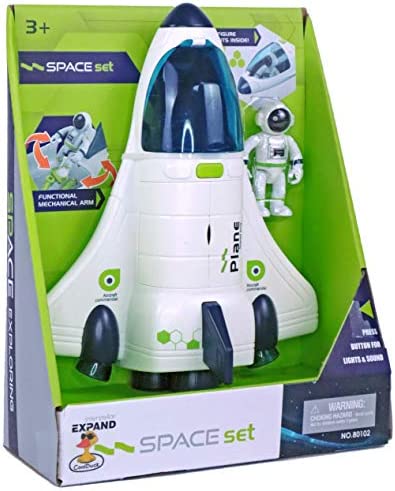 Budget Space Shuttle Spacecraft Airplane Toys For Kids With Lights & Sound & Astronaut Figure,Spaceship Toys For Any Interstellar Mission Adventure,Toy Rocket Gift For Boys 3-5-8 - Space-Themed Activity Set