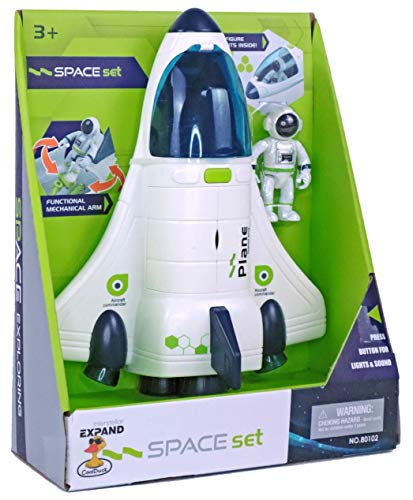 Budget Space Shuttle Spacecraft Airplane Toys For Kids With Lights & Sound & Astronaut Figure,Spaceship Toys For Any Interstellar Mission Adventure,Toy Rocket Gift For Boys 3-5-8 - Space-Themed Activity Set