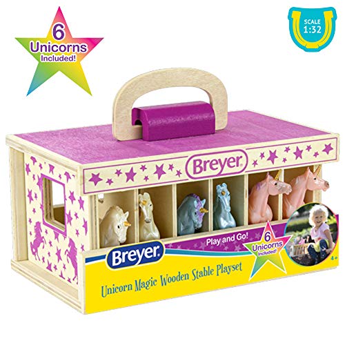 Top 10 Horses Unicorn Magic Wooden Stable Playset With 6 Unicorns 6 Piece Playset 6 Stablemates Unicorns Included 6 H X 9 L X 2.5 D 1:32 Scale Model 59218 Multicolo - Hands-On Tractor Play Collection