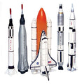 Spaceship Rocket Set – 5 Piece Space Program NASA Collector s Set – Mercury Gemini Apollo Saturn Rockets And Space Shuttle - Space-Themed Activity Set