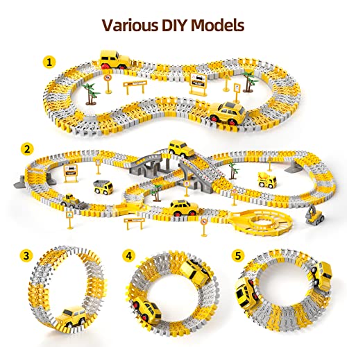 Wholesale IHaHa 236 PCS Construction Toys Race Tracks For Boys Kids Toys 6 PCS Construction Car And Flexible Track Playset Create A Engineering Road For 3 4 5 6 Year Old Boys Girls Toys - Creative Track-Building Edition
