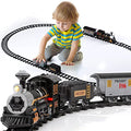 Electric Christmas Train Set For Kids Battery-Powered Train Toys With Sounds Include 4 Cars And 10 Tracks Classic Toy Train Set For 3 4 5 6 Years Old Boys Girls - Interactive Railway Play Set