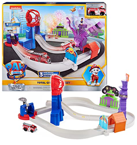 True Metal Total City Rescue Movie Track Set With Exclusive Marshall Vehicle 1:55 Scale Kids Toys For Ages 3 And Up - Creative Track-Building Edition