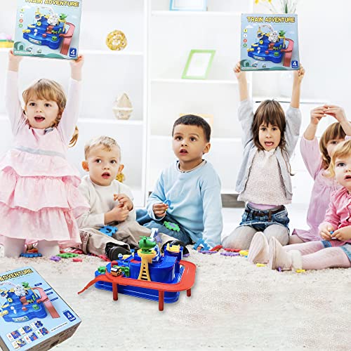 New Toddler Race Track Kids Boy Car Toys Age 3 4 Year Old Boys Girls Preschool Puzzle Rail Car Adventure City Rescue Game Parking Garage Playset Birthday Educational Gifts For Kids Ages 3 4 5 6 Years Old - Creative Track-Building Edition