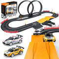 Electric High-Speed Slot Car Race Car Track Sets With 2 1:43 Scale Slot Cars And 2 Hand Controllers With Headlights And Dual Racing Toys Gifts For 6 7 8 9 10 11 12 Boys Girl - Creative Track-Building Edition