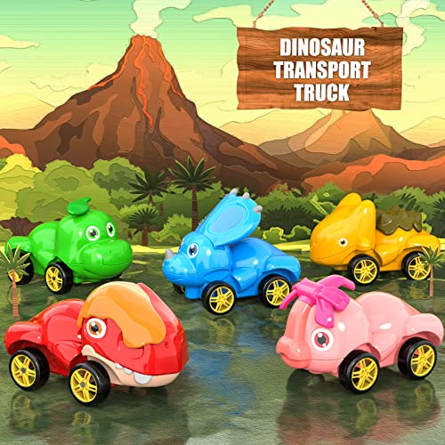 New Dinosaur Truck Toys For Kids 3-5 Years Cars Toys For Toddler 1-3 6 In 1 Jurassic Dinosaurs Trucks Toys Semi Truck Toy Car For Boys And Girls Age 2-3 well-suited Gift For Baby & Toddler Toys - Creative Track-Building Edition