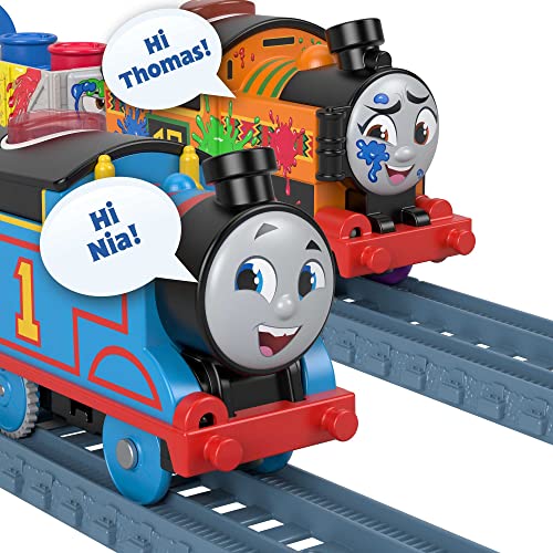Thomas & Friends Motorized Talking Thomas Engine With Annie & Clarabel Battery-Powered Toy Train With Character Sounds And Phra - Interactive Railway Play Set