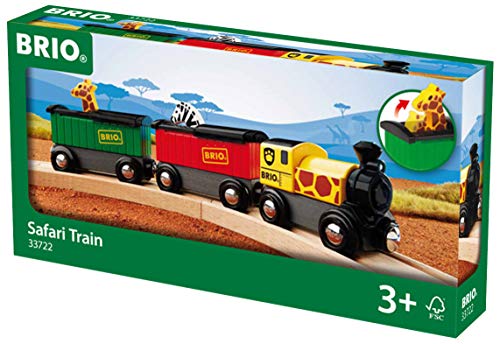 RIO World – 33722 Safari Train 3 Piece Toy Train Accessory For Kids Age 3 And Up - Interactive Railway Play Set