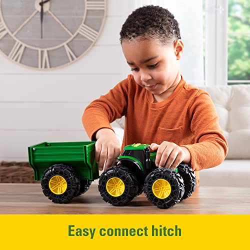 Toddler Toys Lights And Sounds Monster Treads Tractor Toy With Wagon 8 Inch Green Ages 3+ Red - Hands-On Tractor Play Collection