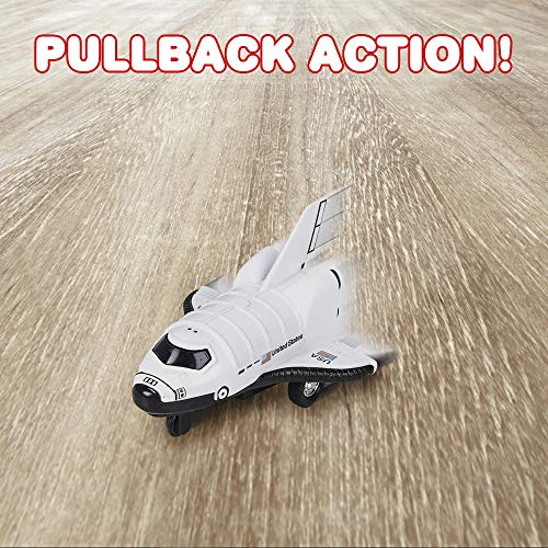 Diecast Mini Space Shuttle With Pullback Mechanism Set Of 2 Diecast Metal NASA Space Toys For Boys Astronaut Cake Decorations Astronaut Space Theme Party Favors - Space-Themed Activity Set