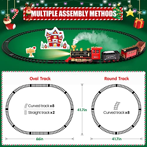 Cheap Train Set – Train Toy For Boys Girls W/ Smokes Lights & Sound Railway Kits W/ Steam Locomotive Engine Cargo Cars & Tracks Christmas Gifts For 3 4 5 6 7 8+ Year Old Kids Red - Interactive Railway Play Set