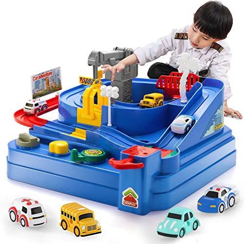 Deals Kids Race Track Car Adventure Toy For Toddlers – Car Rescue Adventure Toys Gifts For Boys Age 3 Car Toys For Toddlers 2-4 Years Educational Puzzles Car Toys For 4 5 6 Year Old Boys Girls - Creative Track-Building Edition