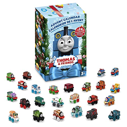 MINIS Advent Calendar 2022 Christmas Gift 24 Miniature Toy Trains And Vehicles For Preschool Kids Ages 3 Years And Up - Interactive Railway Play Set