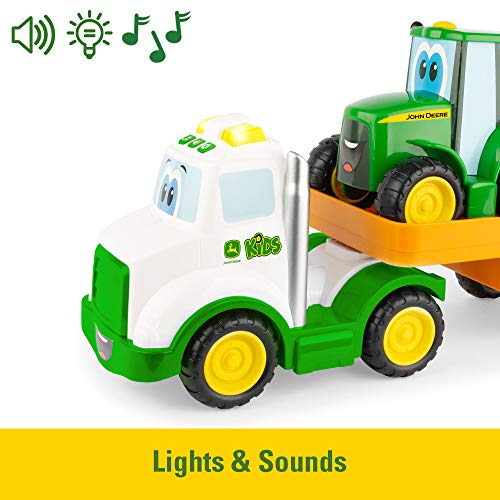 Lights & Sounds Farmin Friends Toy Hauling Set With Toy Truck And Backhoe Tractor Toy Ages 18 Months And Up - Hands-On Tractor Play Collection
