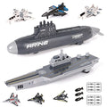 Aircraft Carrier Military Naval Ship Toy Play Set With Small Scale Model Planes Fighter Jets Battleship And Supply Ship For Kids Boy Girl Age 5+ Party Favors Gifts Naval Ship-02 - Naval-Themed Activity Set
