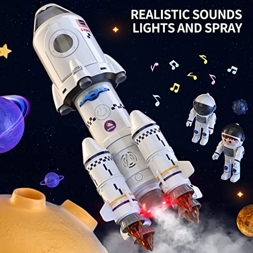 New Space Shuttle Rocket Toys For 3 4 5 6 7 8 9 Years Old Kids Science Educational Toys 5-in-1 STEM Aerospace Toys With 2 Astronauts Projection Lamp Space Adventure Toys Gift For Boys Girls 3+ - Space-Themed Activity Set