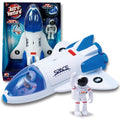 Stro Venture Space Shuttle Toy – Plastic Spaceship For Kids With Lights And Sound – Astronaut Figure Openable Cockpit And Compartment Extended Arm – Fun Space Gift Toys For Any Mission & Adventure - Space-Themed Activity Set