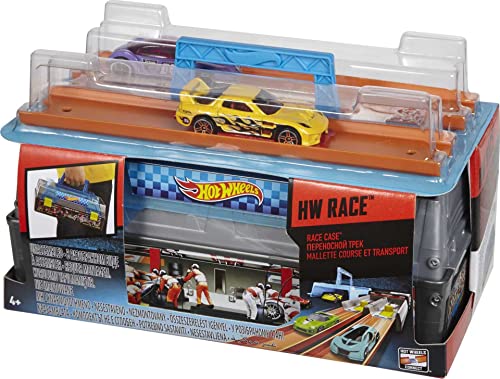 Discount Race Case Track Set With 2 Hot Wheels Cars Dual Launcher For Side-By-Side Racing Storage Container Toy For Kids 4 Years Old & Up - Creative Track-Building Edition