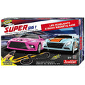 Super 251 USB Power Slot Car Racing Set LED Headlights Strong Magnetic Base Mechanical Lap Counter & Powerbase Integrated As Combo Track For Ages 8 And Up - Creative Track-Building Edition