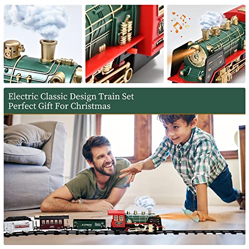 Train Set – Rechargeable Battery And Remote – Around The Christmas Tree With Water Steam Music & Lights – Electric Train Toy Gift Toys For Age 3 4 5 6 7 8+ Kids Toddlers 2022 Remote Control Train Se - Interactive Railway Play Set