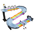 Mario Kart Rainbow Road Raceway 8-Foot Track Set With Lights & Sounds & 2 1:64 Scale Vehicles Race With 5-Track Colorful Course With 2 Configurations Toy Gift For Kid - Creative Track-Building Edition