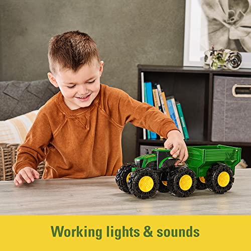 Toddler Toys Lights And Sounds Monster Treads Tractor Toy With Wagon 8 Inch Green Ages 3+ Red - Hands-On Tractor Play Collection