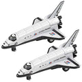 Diecast Space Shuttle With Pullback Mechanism Set Of 2 Diecast Metal NASA Space Toys For Boys Astronaut Cake Decorations Astronaut Space Theme Party Favors - Space-Themed Activity Set