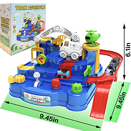 New Toddler Race Track Kids Boy Car Toys Age 3 4 Year Old Boys Girls Preschool Puzzle Rail Car Adventure City Rescue Game Parking Garage Playset Birthday Educational Gifts For Kids Ages 3 4 5 6 Years Old - Creative Track-Building Edition
