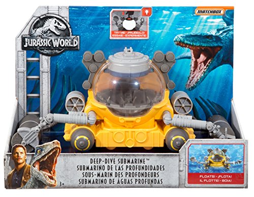 MATCHBOX JURASSIC WORLD VEHICLE DEEP-DIVE SUBMARINE Vehicle - Naval-Themed Activity Set