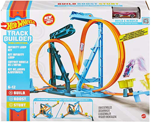 Budget Track Set And 1:64 Scale Toy Car Track And Loop Building Kit With Adjustable Set-Ups And Jump Infinity Loop Kit - Creative Track-Building Edition