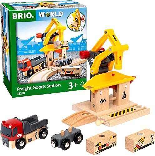 RIO World – 33280 Freight Goods Station Toy Train Accessories For Kids Age 3 And Up Green - Interactive Railway Play Set