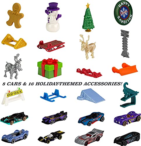 Top 10 2021 Advent Calendar With 24 Surprises That Include 8 1:64 Scale Vehicles & Other Cool Accessories Plus A Play Pane Mat For Collectors & Kids 3 Years Old & Up - Creative Track-Building Edition