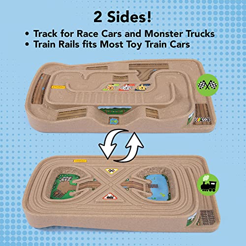 Portable Carry And Go Kids Race Track Toy Car Train Table 2-Sided No Assembly For Children 3 4 5 6 7 Years Old Boys Girls Made In USA - Creative Track-Building Edition