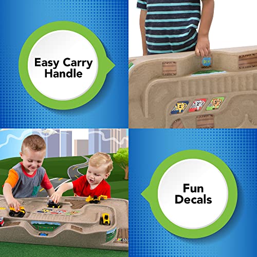 Portable Carry And Go Kids Race Track Toy Car Train Table 2-Sided No Assembly For Children 3 4 5 6 7 Years Old Boys Girls Made In USA - Creative Track-Building Edition