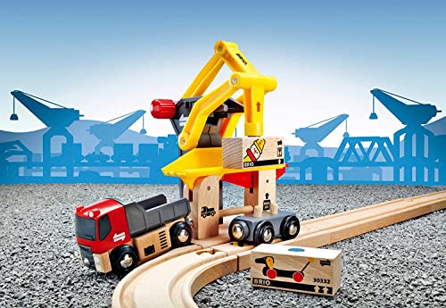 RIO World – 33280 Freight Goods Station Toy Train Accessories For Kids Age 3 And Up Green - Interactive Railway Play Set