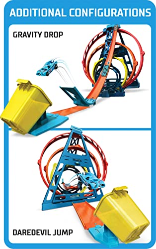 Track Builder Unlimited Triple Loop Kit Collapsible 3-Loop Gift Set For Kids 6 To 12 Years Old & One 1:64 Scale Hot Wheels Vehicle With Connection Points Amazon Exclusive - Creative Track-Building Edition