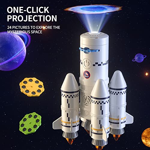 New Space Shuttle Rocket Toys For 3 4 5 6 7 8 9 Years Old Kids Science Educational Toys 5-in-1 STEM Aerospace Toys With 2 Astronauts Projection Lamp Space Adventure Toys Gift For Boys Girls 3+ - Space-Themed Activity Set