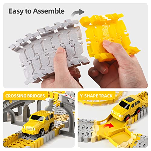 Wholesale IHaHa 236 PCS Construction Toys Race Tracks For Boys Kids Toys 6 PCS Construction Car And Flexible Track Playset Create A Engineering Road For 3 4 5 6 Year Old Boys Girls Toys - Creative Track-Building Edition