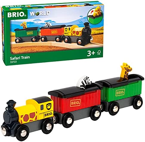 RIO World – 33722 Safari Train 3 Piece Toy Train Accessory For Kids Age 3 And Up - Interactive Railway Play Set