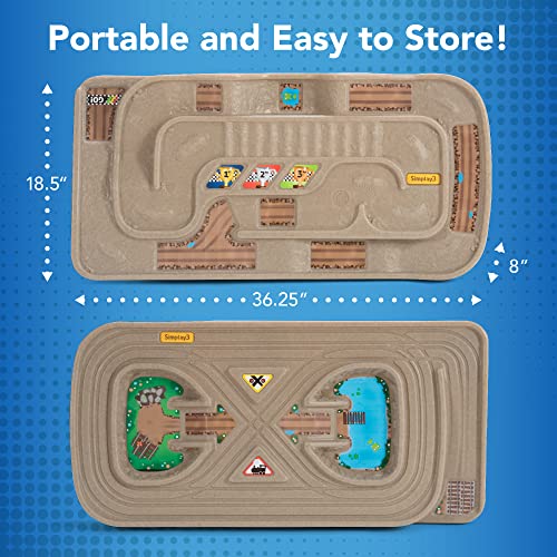 Portable Carry And Go Kids Race Track Toy Car Train Table 2-Sided No Assembly For Children 3 4 5 6 7 Years Old Boys Girls Made In USA - Creative Track-Building Edition