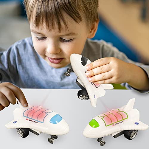 New Light Up Space Shuttle Toys Battery Operated Spaceship Toy With LEDs Sound And Push And Go Motion NASA Toys Outer Space Shuttle Toy Gifts For Boys And Girls Set Of 3 - Space-Themed Activity Set