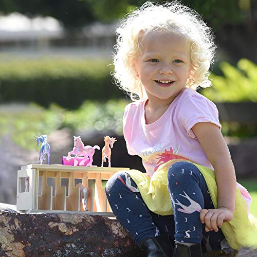 Top 10 Horses Unicorn Magic Wooden Stable Playset With 6 Unicorns 6 Piece Playset 6 Stablemates Unicorns Included 6 H X 9 L X 2.5 D 1:32 Scale Model 59218 Multicolo - Hands-On Tractor Play Collection