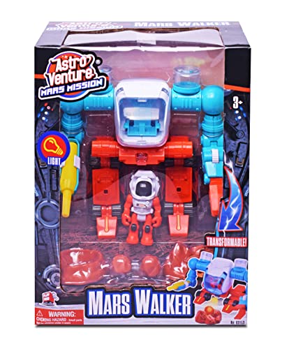 Stro Venture Mars Walker Mars Mission Space Toy Transformable Explorer Robot With Light Astronaut Figure And Accessories Transform From Walking To Driving Mode - Space-Themed Activity Set