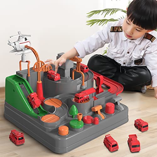 Kids Race Track Toys For Boy Car Adventure Toy For 3 4 5 6 7 Years Old Boys Girls Puzzle Rail Car City Rescue Playsets Magnet Toys W/ 3 Mini Cars Preschool Educational Car Games Gift Toys - Creative Track-Building Edition