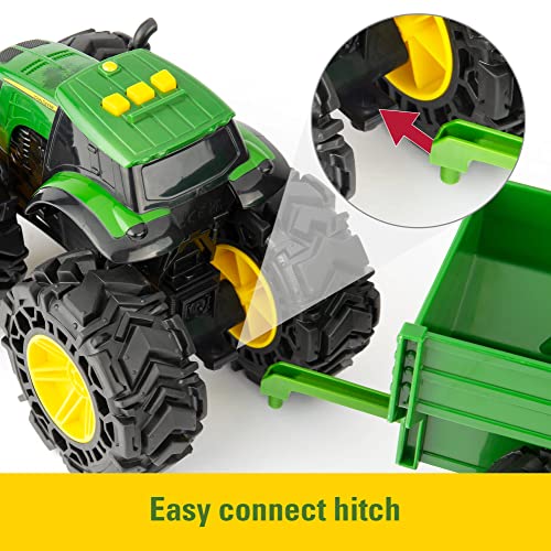 Toddler Toys Lights And Sounds Monster Treads Tractor Toy With Wagon 8 Inch Green Ages 3+ Red - Hands-On Tractor Play Collection