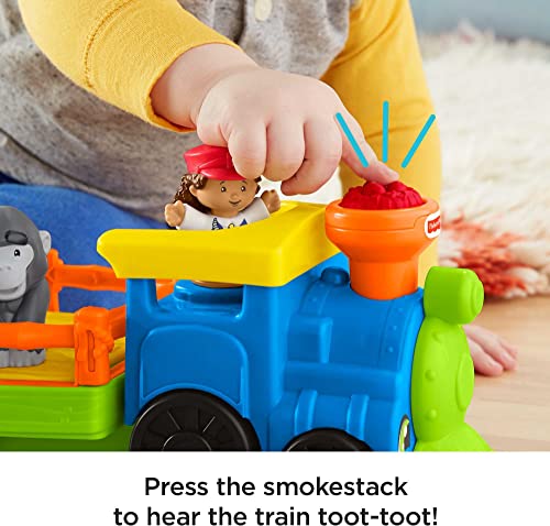 Little People Zoo Train Toy With Music And Sounds For Toddlers 1 Conductor And 2 Animal Toy Figures Choo-Choo Zoo Train - Interactive Railway Play Set