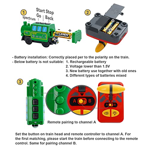 Budget Wooden Train Accessories Battery Operated Locomotive Train Remote Control Train For Track Set Powerful Engine Train Vehicles Fit All Major Brands Track Railway System (Battery Not Included) - Interactive Railway Play Set
